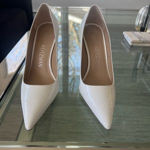 Stuart Weitzman White Patent 100MM Pump
